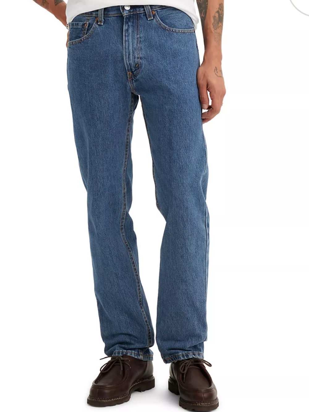 Levi's Men's 505 Medium Blue Straight Jeans with Signature Patch